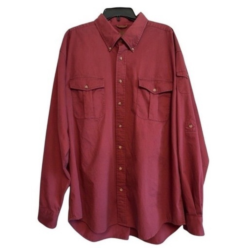Clearwater Outfitters Button Down‎ Shirt Men's XXL Red Long Sleeve